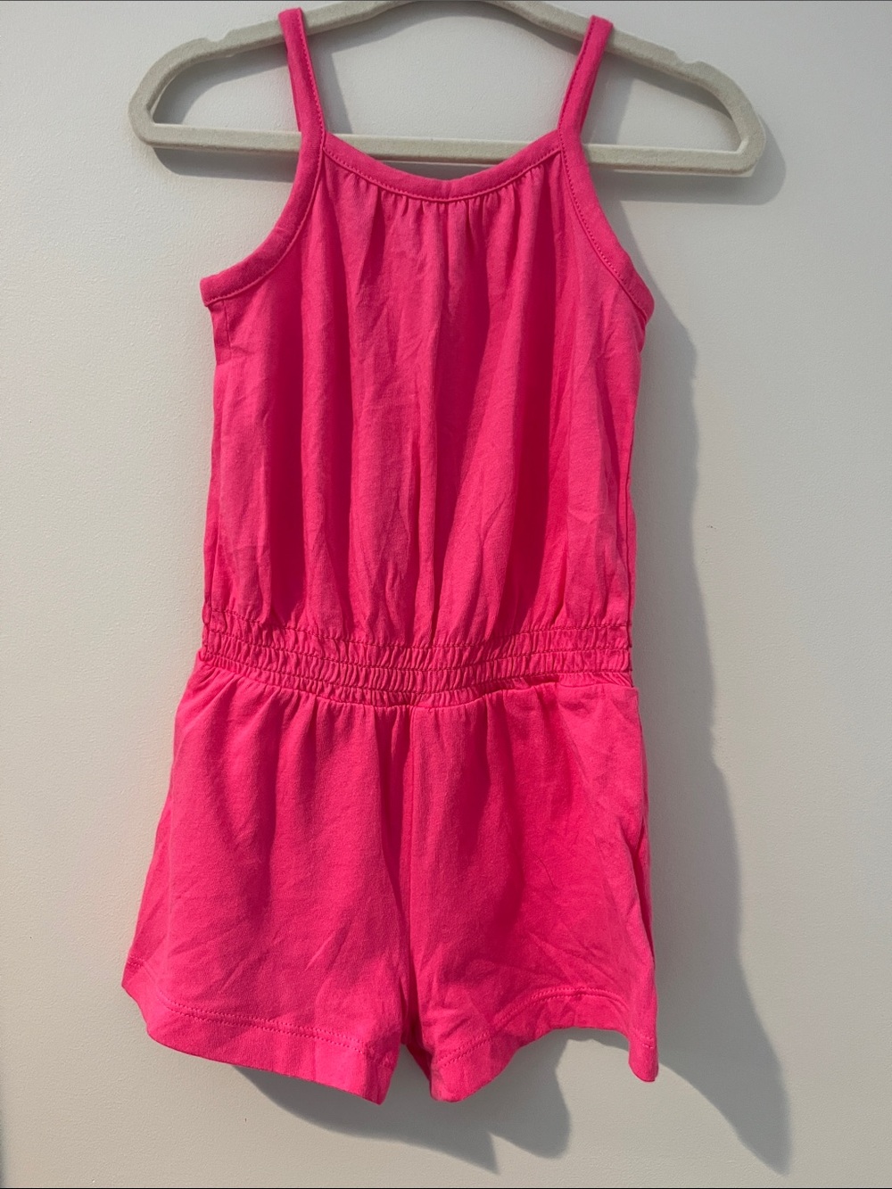 GAP Hot Pink Girls' Cotton Romper Sleeveless One-Piece